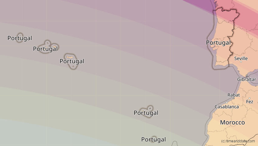 A map of Portugal, showing the path of the 3. Okt 2005 Ringförmige Sonnenfinsternis