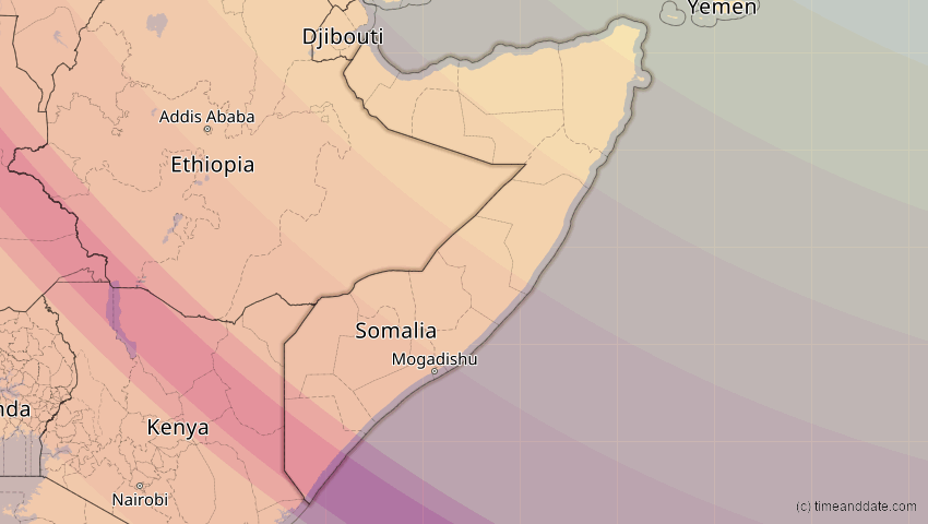 A map of Somalia, showing the path of the 3. Okt 2005 Ringförmige Sonnenfinsternis