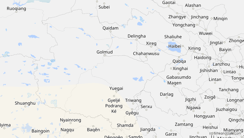 A map of Qinghai, China, showing the path of the 3. Okt 2005 Ringförmige Sonnenfinsternis