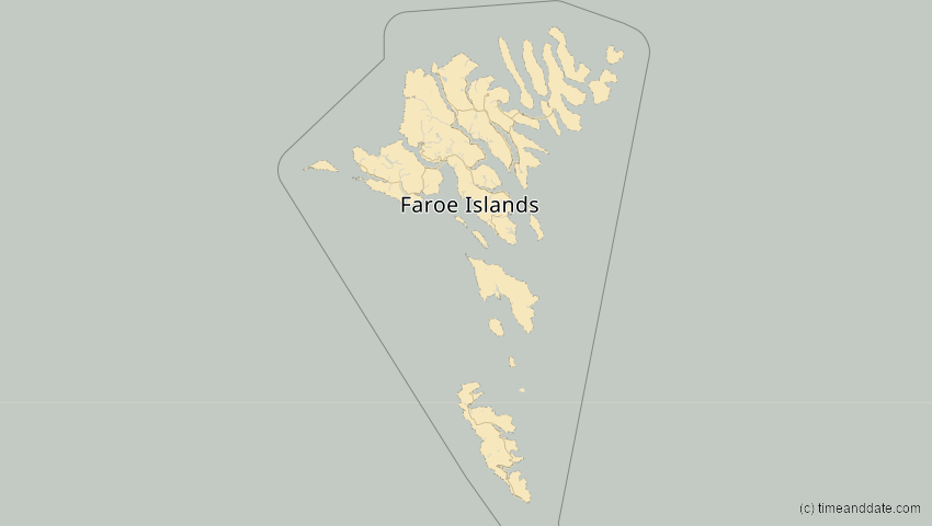 A map of Färöer, Dänemark, showing the path of the 3. Okt 2005 Ringförmige Sonnenfinsternis