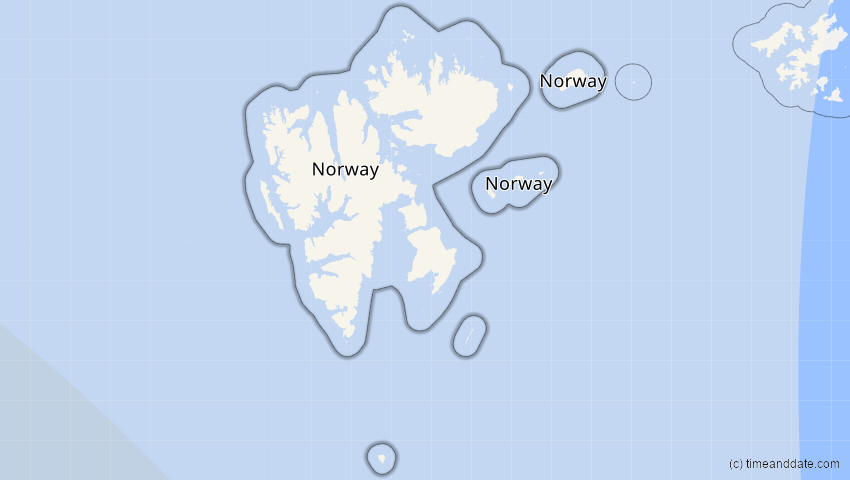 A map of Spitzbergen, Norwegen, showing the path of the 3. Okt 2005 Ringförmige Sonnenfinsternis