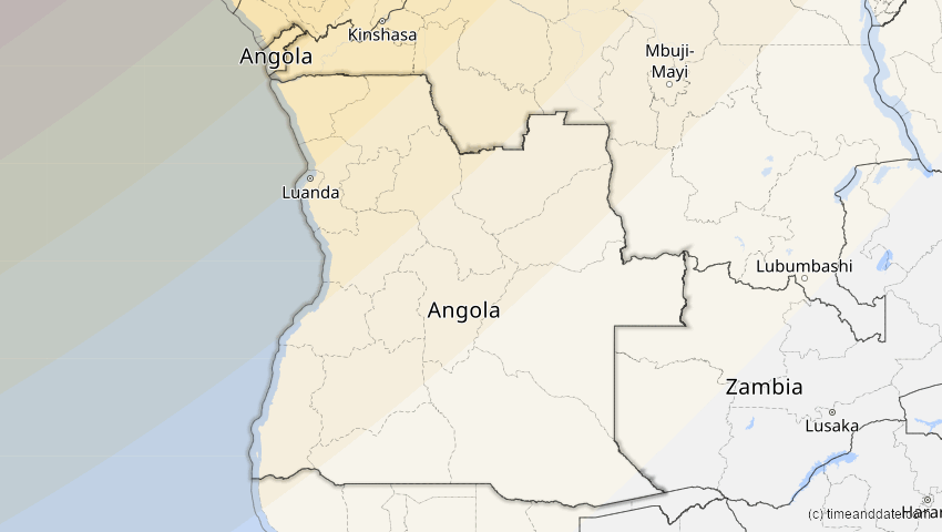 A map of Angola, showing the path of the 29. Mär 2006 Totale Sonnenfinsternis
