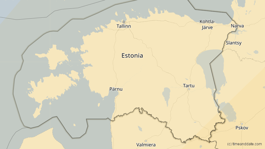 A map of Estland, showing the path of the 29. Mär 2006 Totale Sonnenfinsternis