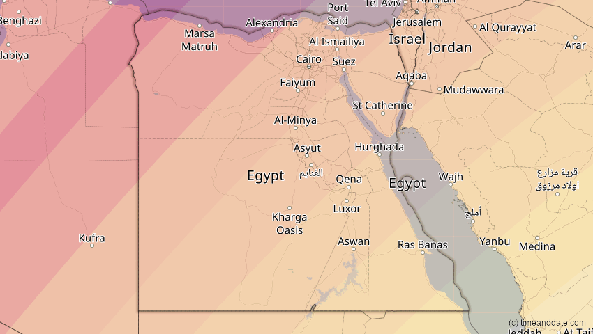 A map of Ägypten, showing the path of the 29. Mär 2006 Totale Sonnenfinsternis