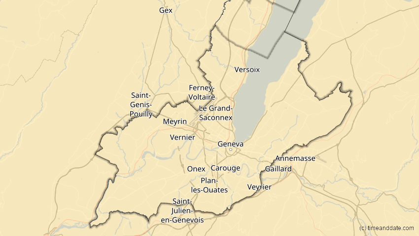 A map of Genf, Schweiz, showing the path of the 29. Mär 2006 Totale Sonnenfinsternis