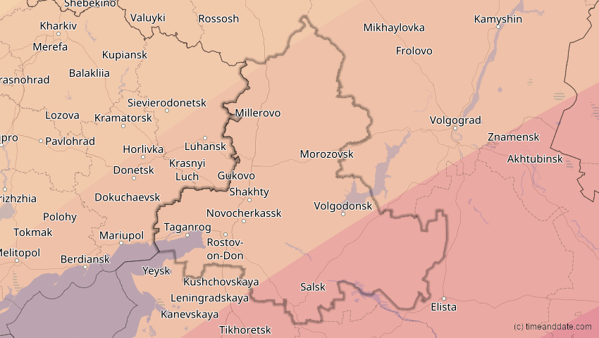 A map of Rostow, Russland, showing the path of the 29. Mär 2006 Totale Sonnenfinsternis