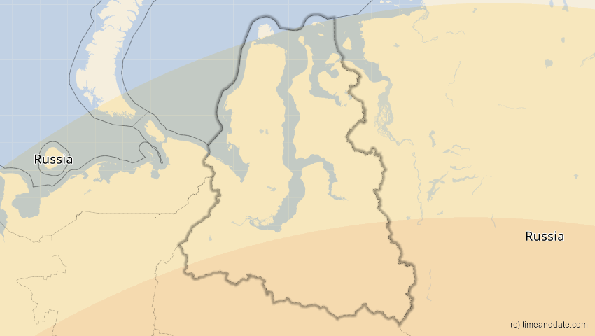 A map of Jamal-Nenzen, Russland, showing the path of the 29. Mär 2006 Totale Sonnenfinsternis