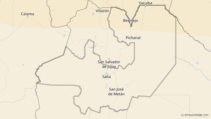 A map of Salta, Argentinien, showing the path of the 22. Sep 2006 Ringförmige Sonnenfinsternis