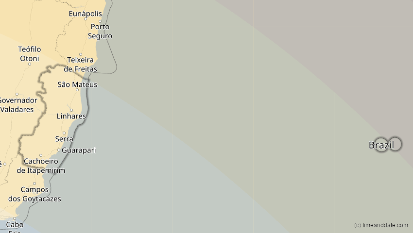 A map of Espírito Santo, Brasilien, showing the path of the 22. Sep 2006 Ringförmige Sonnenfinsternis