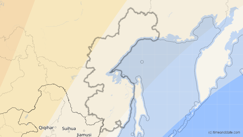 A map of Chabarowsk, Russland, showing the path of the 19. Mär 2007 Partielle Sonnenfinsternis