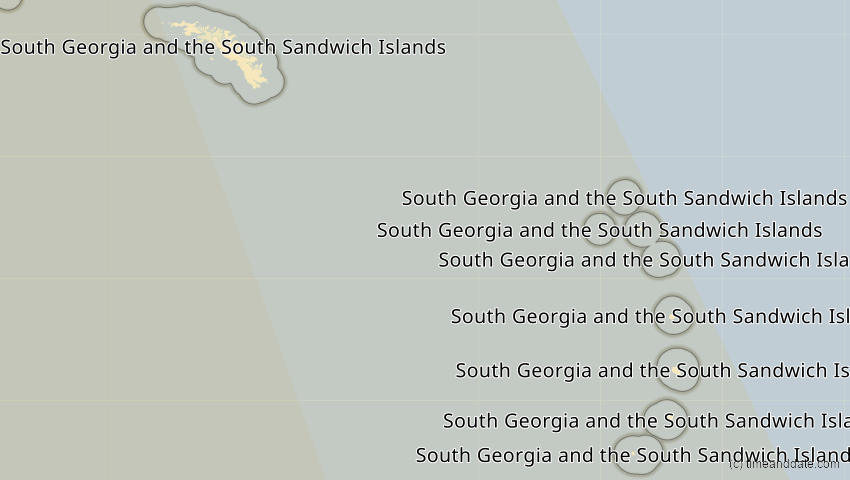 A map of Südgeorgien und die Südl. Sandwichinseln, showing the path of the 11. Sep 2007 Partielle Sonnenfinsternis