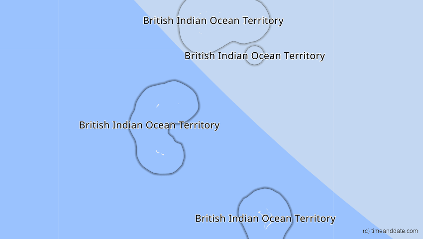 A map of Britisches Territorium im Indischen Ozean, showing the path of the 22. Jul 2009 Totale Sonnenfinsternis