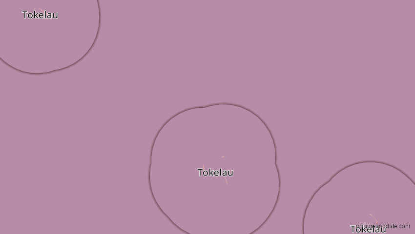 A map of Tokelau, showing the path of the 21. Jul 2009 Totale Sonnenfinsternis