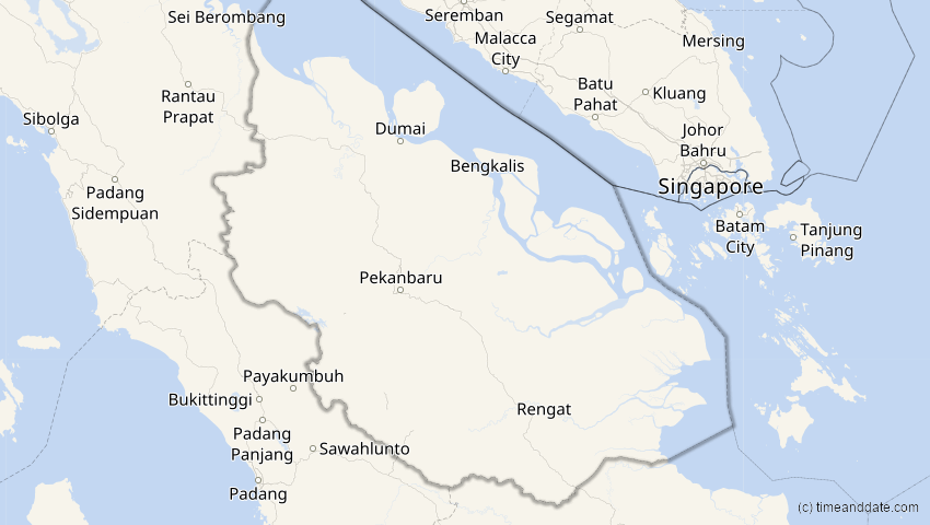A map of Riau, Indonesien, showing the path of the 22. Jul 2009 Totale Sonnenfinsternis