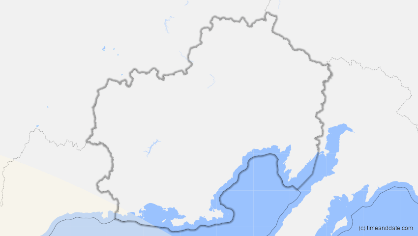 A map of Magadan, Russland, showing the path of the 22. Jul 2009 Totale Sonnenfinsternis