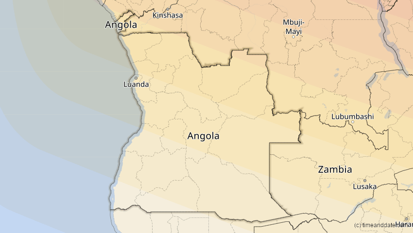 A map of Angola, showing the path of the 15. Jan 2010 Ringförmige Sonnenfinsternis