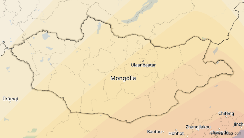A map of Mongolei, showing the path of the 15. Jan 2010 Ringförmige Sonnenfinsternis