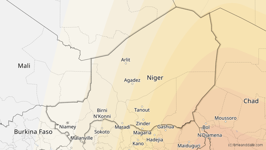 A map of Niger, showing the path of the 15. Jan 2010 Ringförmige Sonnenfinsternis