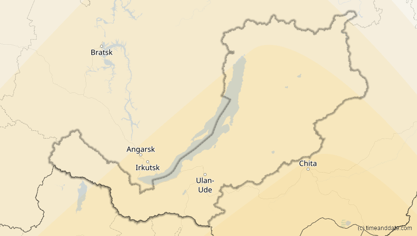 A map of Burjatien, Russland, showing the path of the 15. Jan 2010 Ringförmige Sonnenfinsternis