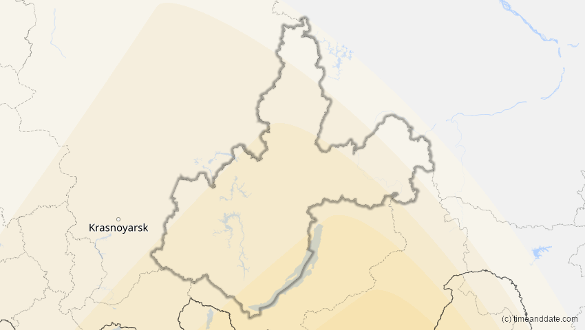A map of Irkutsk, Russland, showing the path of the 15. Jan 2010 Ringförmige Sonnenfinsternis