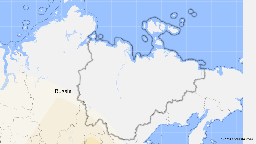A map of Sacha (Jakutien), Russland, showing the path of the 15. Jan 2010 Ringförmige Sonnenfinsternis