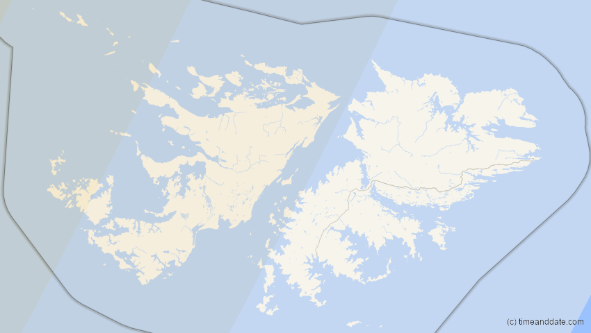 A map of Falklandinseln, showing the path of the 11. Jul 2010 Totale Sonnenfinsternis