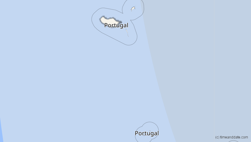 A map of Madeira, Portugal, showing the path of the 4. Jan 2011 Partielle Sonnenfinsternis
