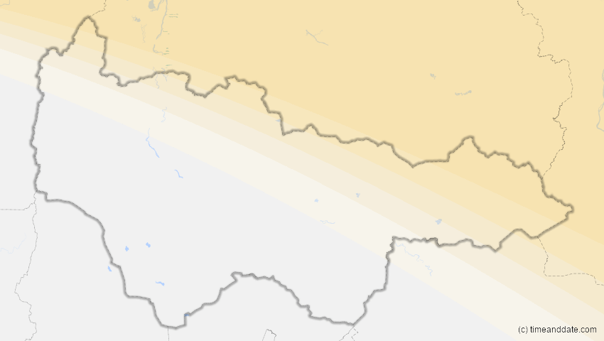 A map of Jugra, Russland, showing the path of the 2. Jun 2011 Partielle Sonnenfinsternis