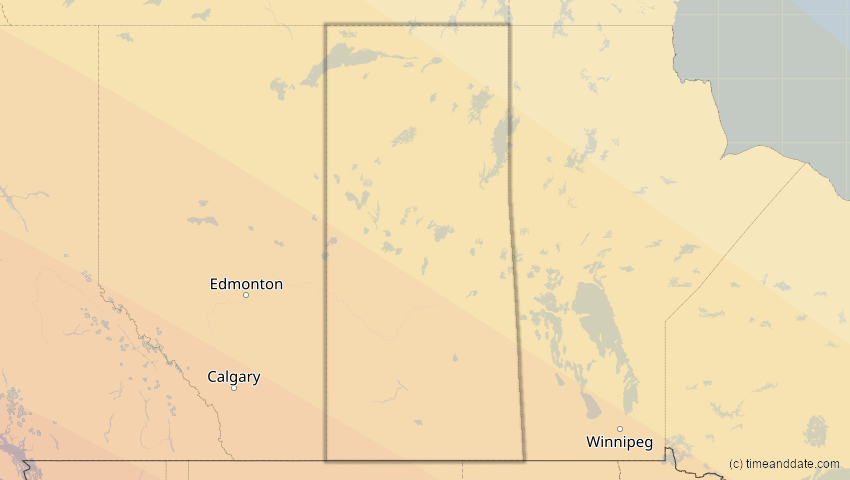 A map of Saskatchewan, Kanada, showing the path of the 20. Mai 2012 Ringförmige Sonnenfinsternis