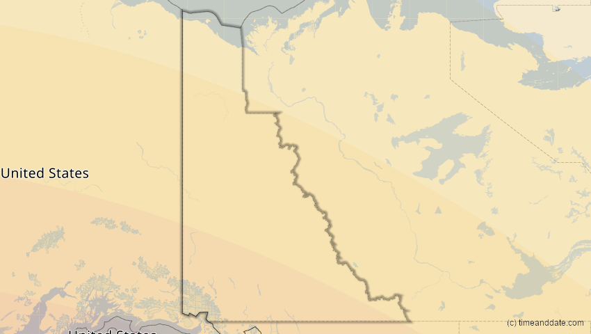 A map of Yukon, Kanada, showing the path of the 20. Mai 2012 Ringförmige Sonnenfinsternis