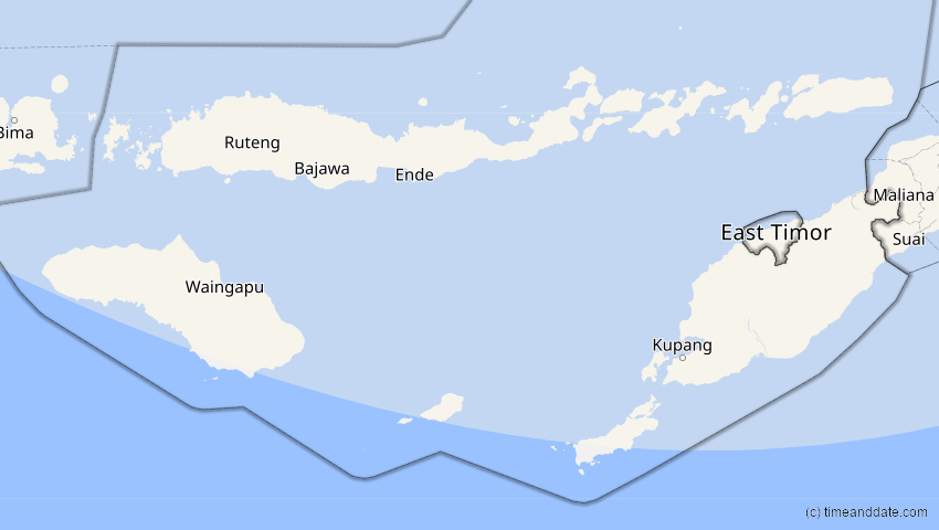 A map of Nusa Tenggara Timur, Indonesien, showing the path of the 21. Mai 2012 Ringförmige Sonnenfinsternis