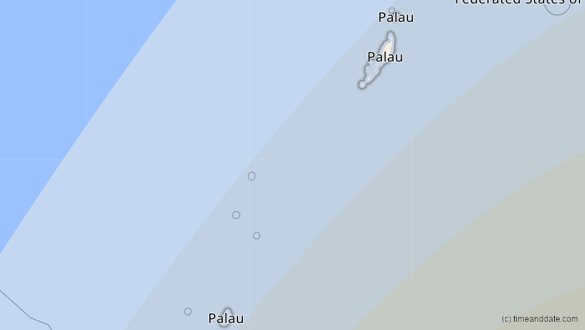 A map of Palau, showing the path of the 14. Nov 2012 Totale Sonnenfinsternis
