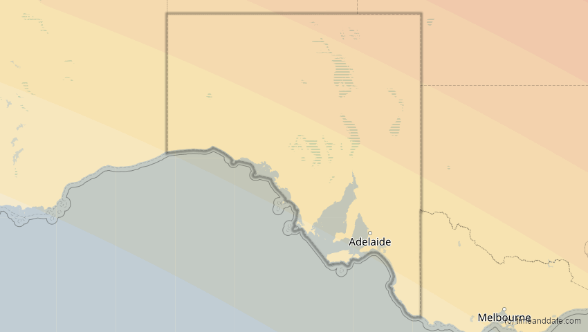 A map of South Australia, Australien, showing the path of the 14. Nov 2012 Totale Sonnenfinsternis