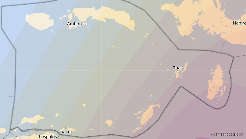 A map of Maluku, Indonesien, showing the path of the 14. Nov 2012 Totale Sonnenfinsternis