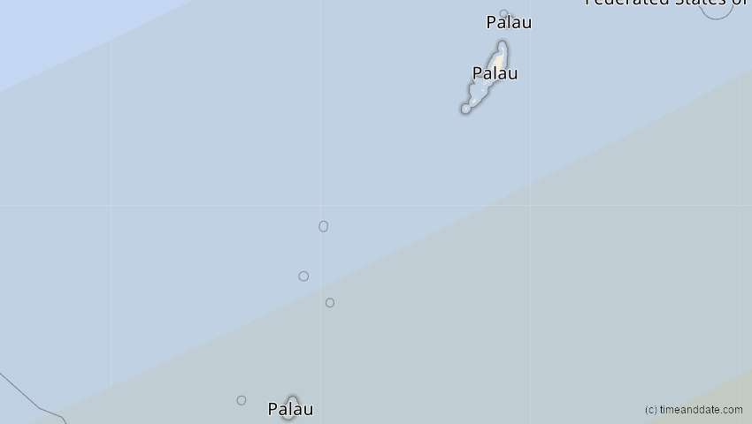 A map of Palau, showing the path of the 10. Mai 2013 Ringförmige Sonnenfinsternis