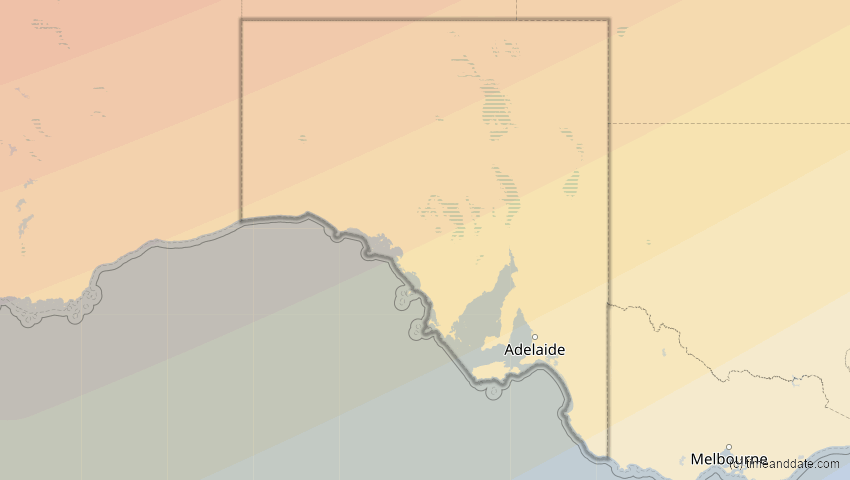 A map of South Australia, Australien, showing the path of the 10. Mai 2013 Ringförmige Sonnenfinsternis