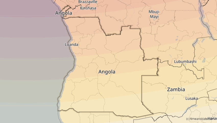 A map of Angola, showing the path of the 3. Nov 2013 Totale Sonnenfinsternis