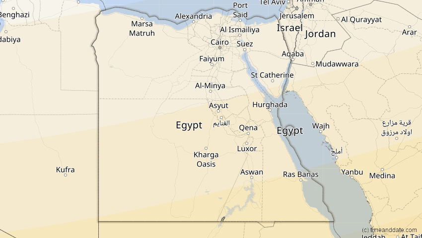 A map of Ägypten, showing the path of the 3. Nov 2013 Totale Sonnenfinsternis