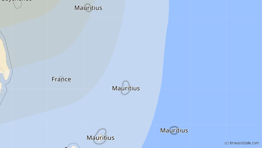 A map of Mauritius, showing the path of the 3. Nov 2013 Totale Sonnenfinsternis