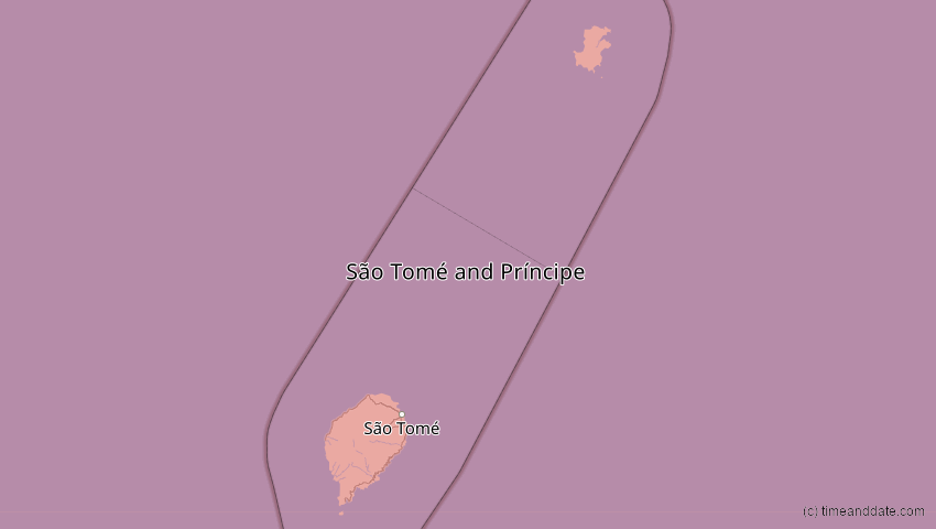 A map of São Tomé und Príncipe, showing the path of the 3. Nov 2013 Totale Sonnenfinsternis