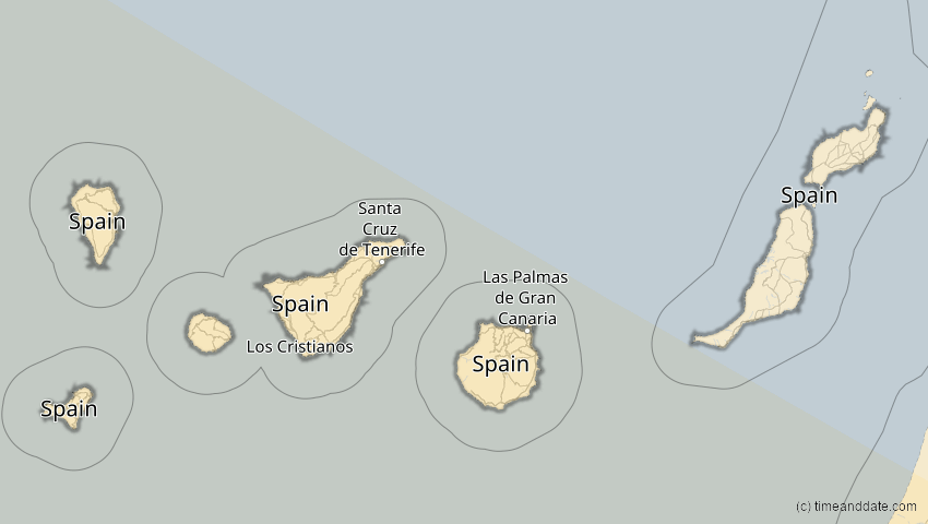 A map of Kanarische Inseln, Spanien, showing the path of the 3. Nov 2013 Totale Sonnenfinsternis