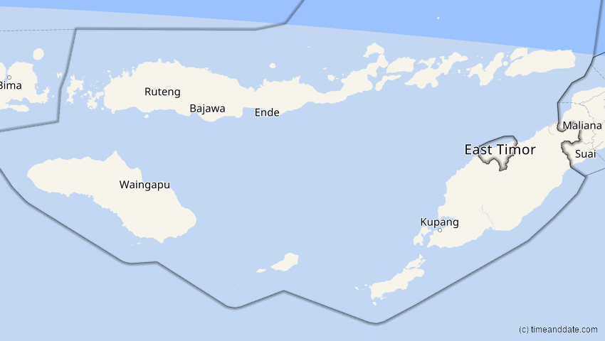 A map of Nusa Tenggara Timur, Indonesien, showing the path of the 29. Apr 2014 Ringförmige Sonnenfinsternis