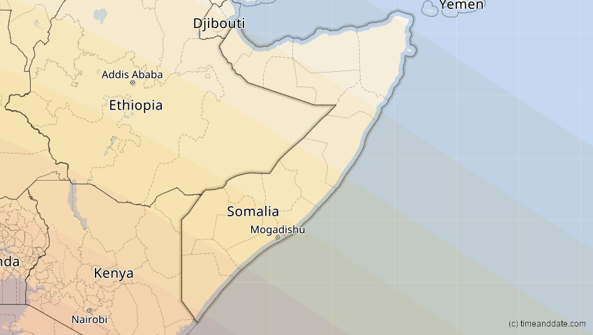 A map of Somalia, showing the path of the 1. Sep 2016 Ringförmige Sonnenfinsternis