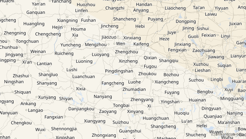 A map of Henan, China, showing the path of the 6. Jan 2019 Partielle Sonnenfinsternis
