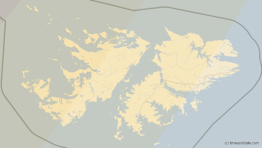 A map of Falklandinseln, showing the path of the 2. Jul 2019 Totale Sonnenfinsternis