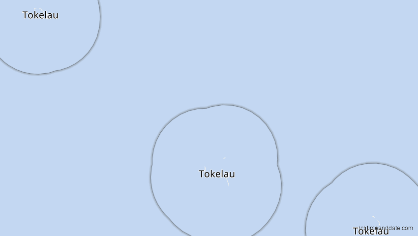 A map of Tokelau, showing the path of the 3. Jul 2019 Totale Sonnenfinsternis