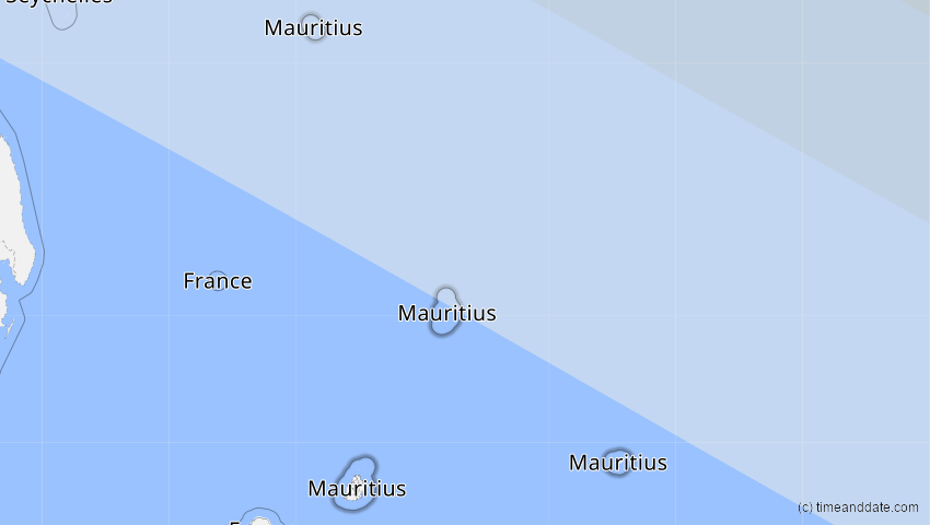 A map of Mauritius, showing the path of the 26. Dez 2019 Ringförmige Sonnenfinsternis