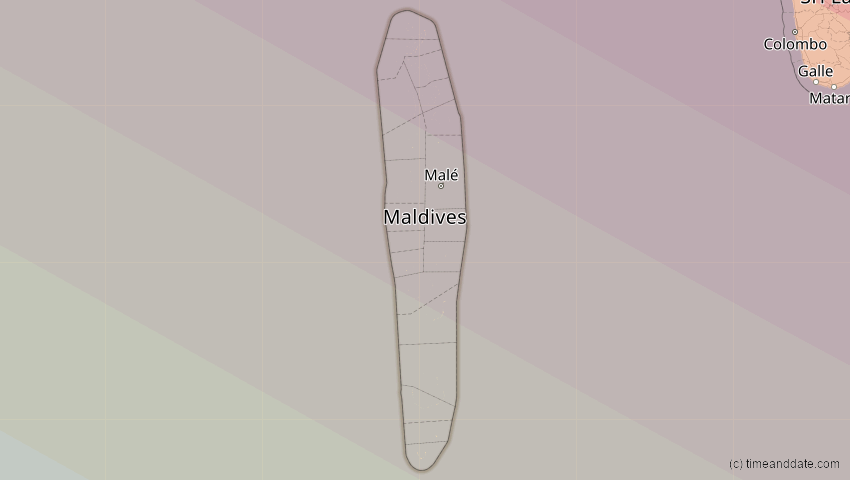 A map of Malediven, showing the path of the 26. Dez 2019 Ringförmige Sonnenfinsternis