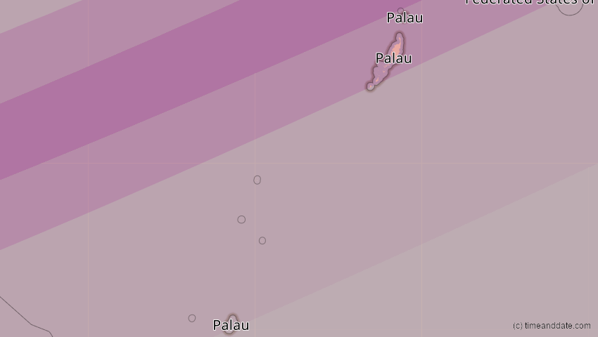 A map of Palau, showing the path of the 26. Dez 2019 Ringförmige Sonnenfinsternis