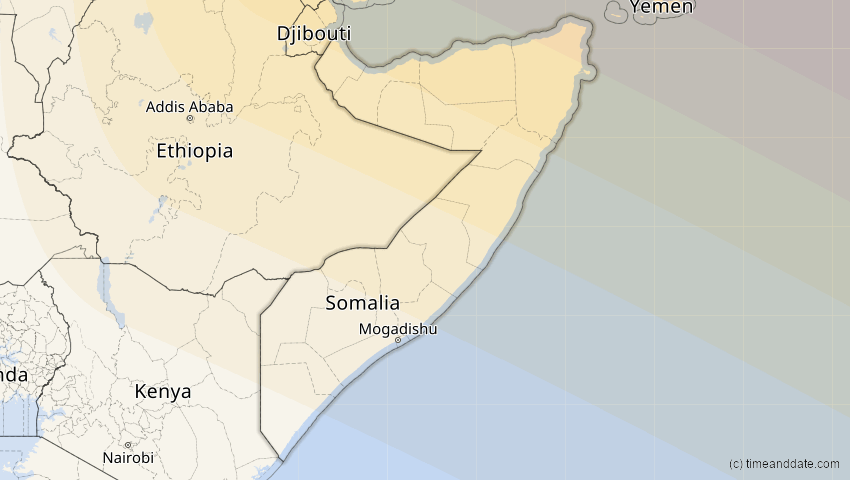 A map of Somalia, showing the path of the 26. Dez 2019 Ringförmige Sonnenfinsternis
